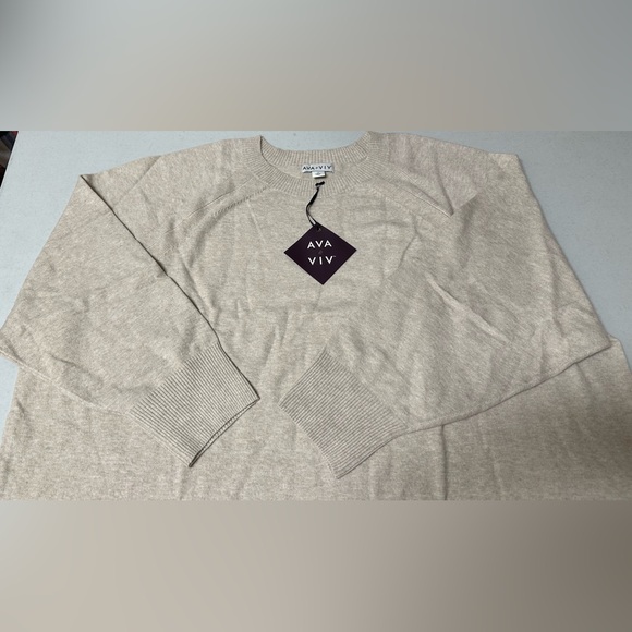 Ava & Viv Oatmeal Lightweight Sweater 4X NWT - Picture 6 of 7